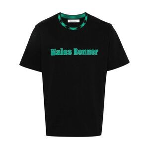 WALES BONNER Embroidered Logo T-Shirt Men BLACK T-Shirts